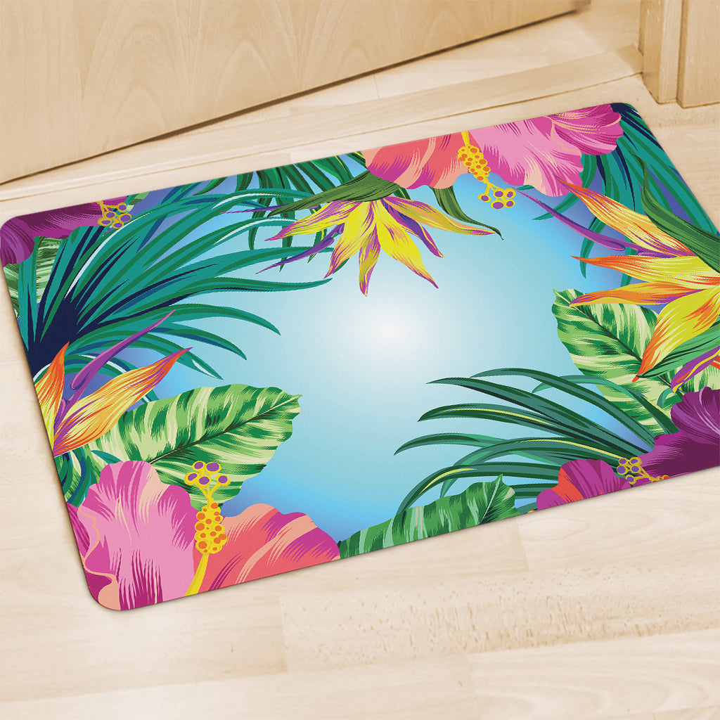 Hawaiian Aloha Flower Print Polyester Doormat