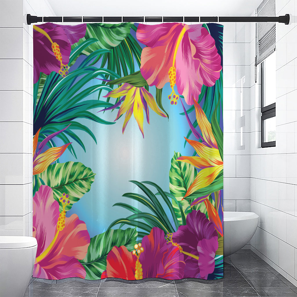 Hawaiian Aloha Flower Print Premium Shower Curtain