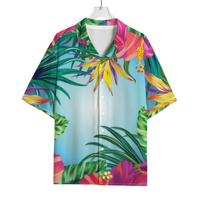 Hawaiian Aloha Flower Print Rayon Hawaiian Shirt