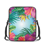 Hawaiian Aloha Flower Print Rectangular Crossbody Bag