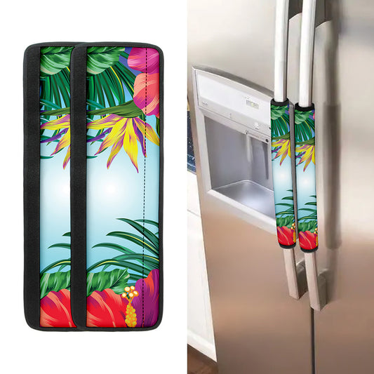 Hawaiian Aloha Flower Print Refrigerator Handle Covers