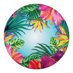 Hawaiian Aloha Flower Print Round Blanket