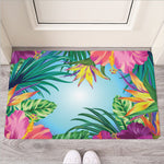Hawaiian Aloha Flower Print Rubber Doormat