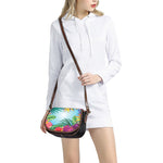 Hawaiian Aloha Flower Print Saddle Bag