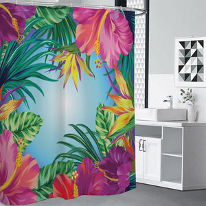 Hawaiian Aloha Flower Print Shower Curtain