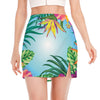 Hawaiian Aloha Flower Print Side Slit Mini Skirt