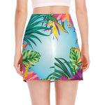 Hawaiian Aloha Flower Print Side Slit Mini Skirt