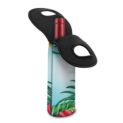 Hawaiian Aloha Flower Print Single Neoprene Wine Tote