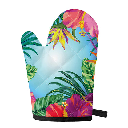 Hawaiian Aloha Flower Print Single Oven Mitt