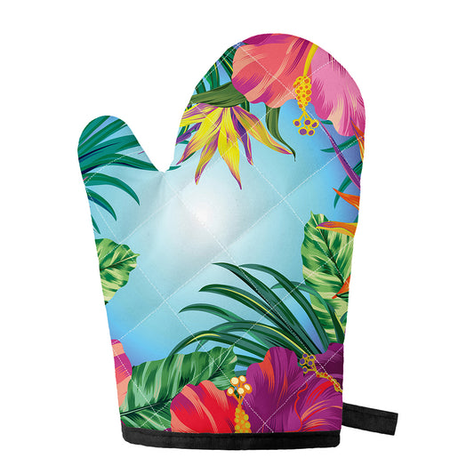 Hawaiian Aloha Flower Print Single Oven Mitt