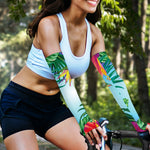 Hawaiian Aloha Flower Print Sun Protection Arm Sleeves