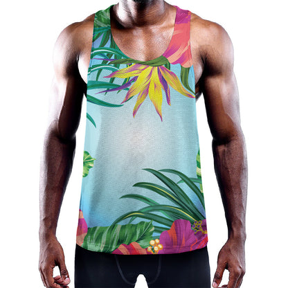 Hawaiian Aloha Flower Print Training Tank Top