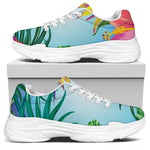 Hawaiian Aloha Flower Print White Chunky Shoes