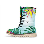 Hawaiian Aloha Flower Print Winter Boots