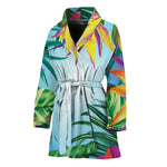 Hawaiian Aloha Flower Print Women's Bathrobe