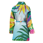 Hawaiian Aloha Flower Print Women's Bathrobe