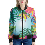 Hawaiian Aloha Flower Print Women's Bomber Jacket
