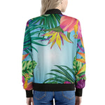 Hawaiian Aloha Flower Print Women's Bomber Jacket