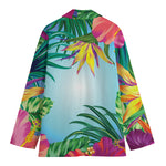 Hawaiian Aloha Flower Print Women's Cotton Blazer