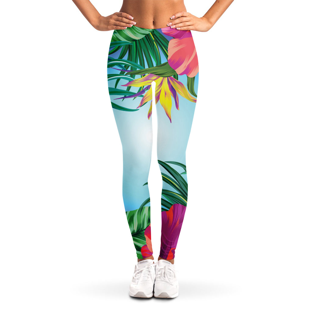 Hawaiian Aloha Flower Print Women's Leggings