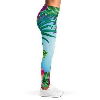 Hawaiian Aloha Flower Print Women's Leggings