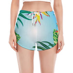 Hawaiian Aloha Flower Print Women's Split Running Shorts