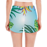 Hawaiian Aloha Flower Print Women's Split Running Shorts