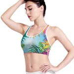 Hawaiian Aloha Flower Print Women's Sports Bra
