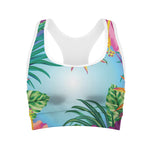 Hawaiian Aloha Flower Print Women's Sports Bra