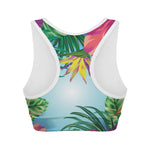 Hawaiian Aloha Flower Print Women's Sports Bra