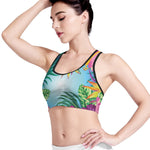 Hawaiian Aloha Flower Print Women's Sports Bra
