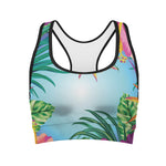 Hawaiian Aloha Flower Print Women's Sports Bra