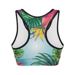Hawaiian Aloha Flower Print Women's Sports Bra
