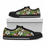 Hawaiian Aloha Tropical Pattern Print Black Low Top Sneakers