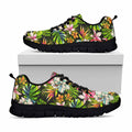 Hawaiian Aloha Tropical Pattern Print Black Running Shoes