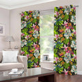 Hawaiian Aloha Tropical Pattern Print Dimout Grommet Curtains