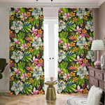 Hawaiian Aloha Tropical Pattern Print Blackout Pencil Pleat Curtains