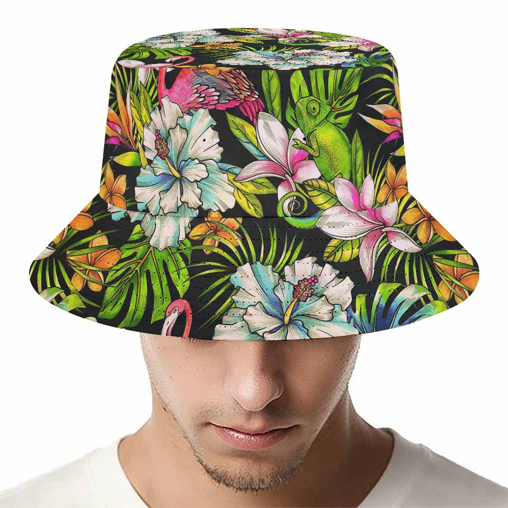 Hawaiian Aloha Tropical Pattern Print Bucket Hat