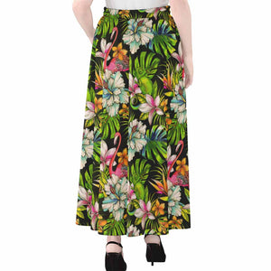 Hawaiian Aloha Tropical Pattern Print Chiffon Maxi Skirt