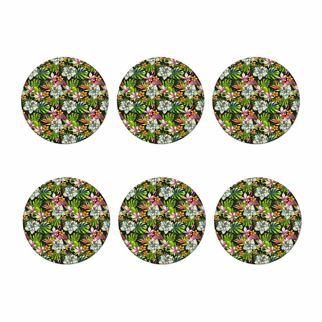 Hawaiian Aloha Tropical Pattern Print Coaster Set
