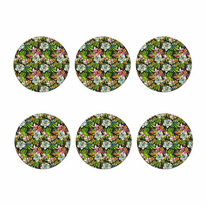 Hawaiian Aloha Tropical Pattern Print Coaster Set