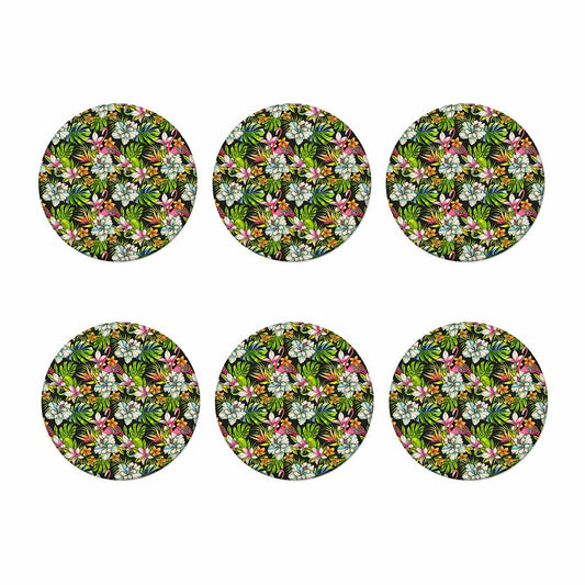 Hawaiian Aloha Tropical Pattern Print Coaster Set