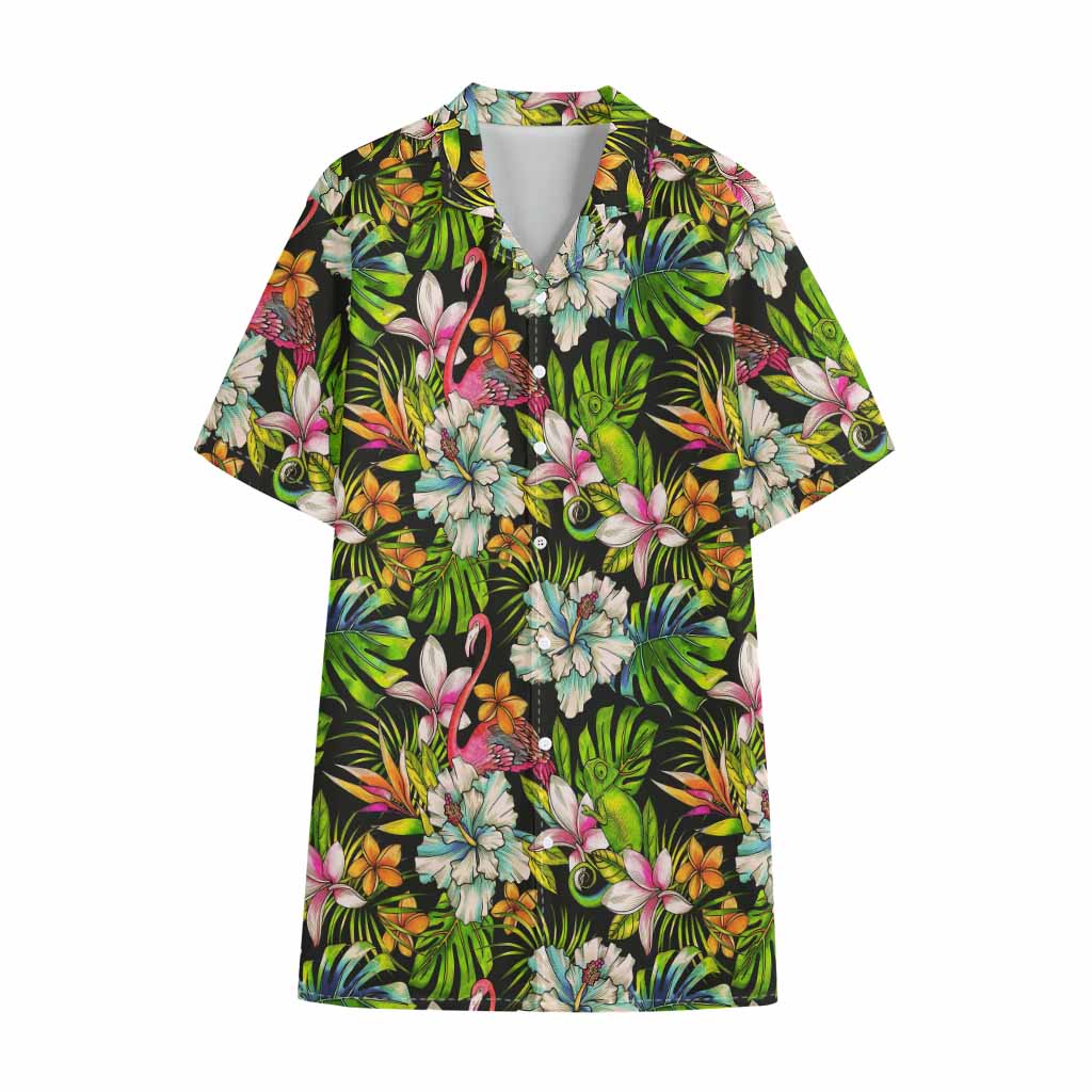 Hawaiian Aloha Tropical Pattern Print Cotton Hawaiian Shirt