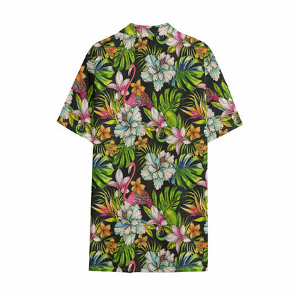 Hawaiian Aloha Tropical Pattern Print Cotton Hawaiian Shirt