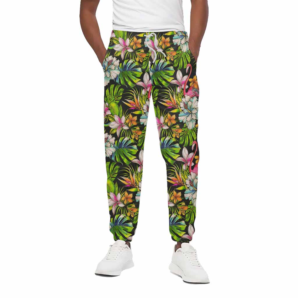 Hawaiian Aloha Tropical Pattern Print Cotton Pants