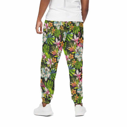 Hawaiian Aloha Tropical Pattern Print Cotton Pants
