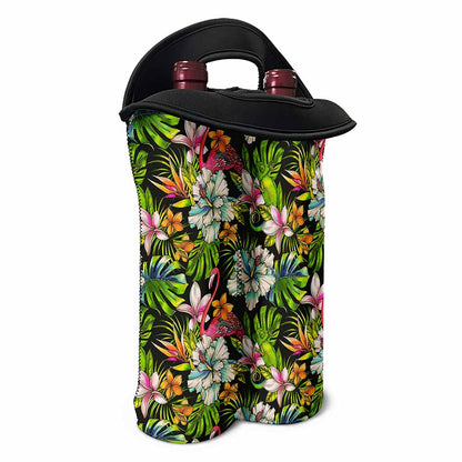 Hawaiian Aloha Tropical Pattern Print Double Neoprene Wine Tote