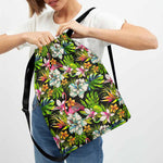 Hawaiian Aloha Tropical Pattern Print Drawstring Backpack