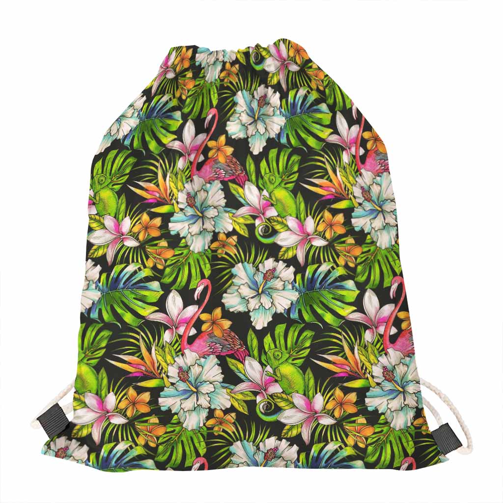 Hawaiian Aloha Tropical Pattern Print Drawstring Bag
