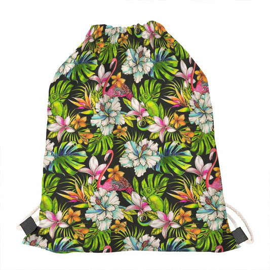 Hawaiian Aloha Tropical Pattern Print Drawstring Bag
